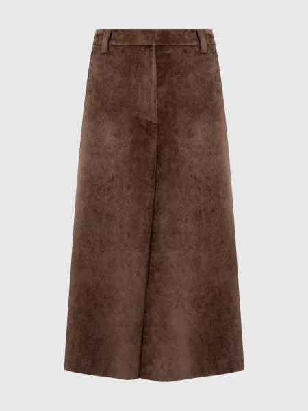 Вельветовая юбка Brunello Cucinelli коричневая