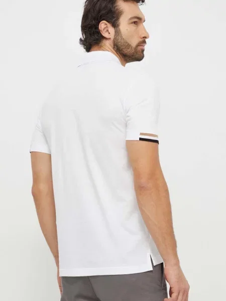 BOSS polo gładki biały