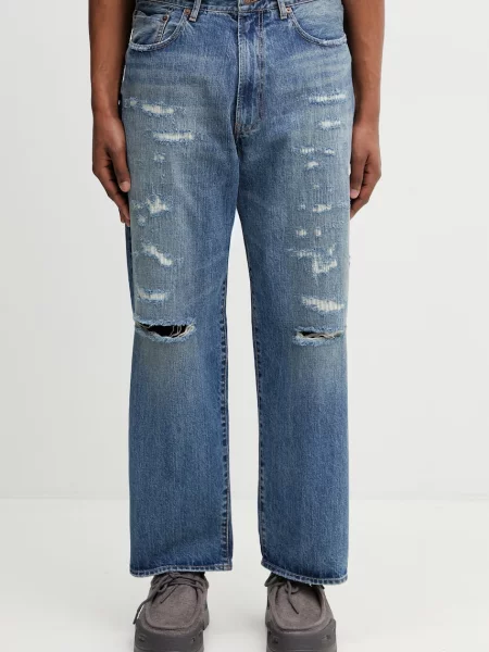 BEAMS blugi relaxed fit pentru bărbați