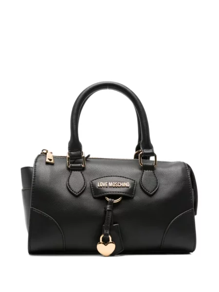 Pandantiv Love Moschino cu motiv cu inimi cu autograf negru