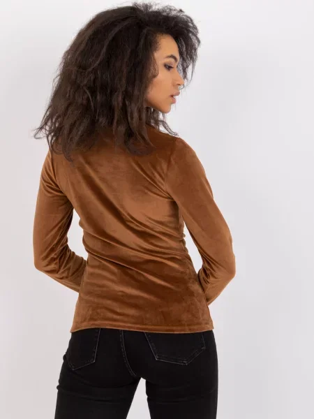Blúzka Fashionhunters hnedá