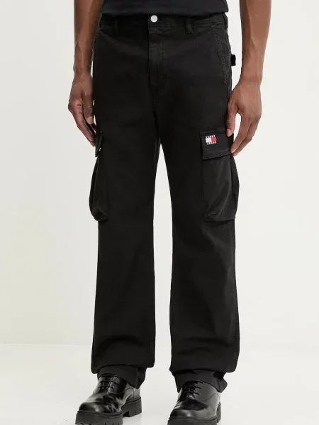 Tommy Jeans pantaloni cu fason cargo negru
