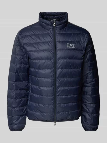 Kompaktowa kurtka puchowa Ea7 Emporio Armani niebieska