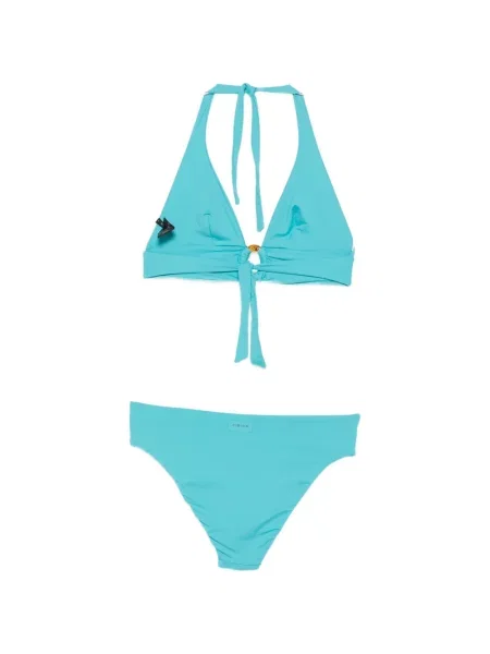 Bikini Fisico cu gât halter albastru