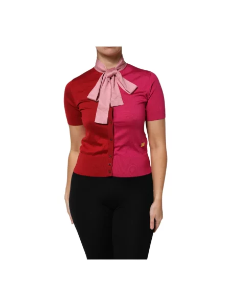 Jedwabny sweter Dolce And Gabbana różowy