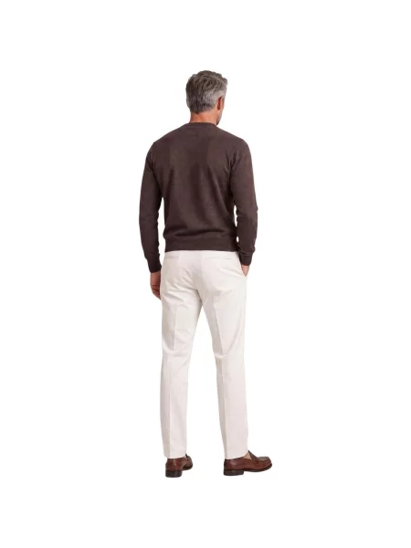 Pantaloni chino Borghese elegante alb