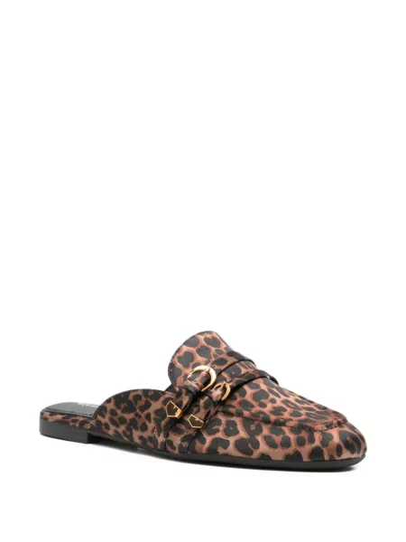 Papuci tip mules Tamaris cu imagine cu model leopard maro
