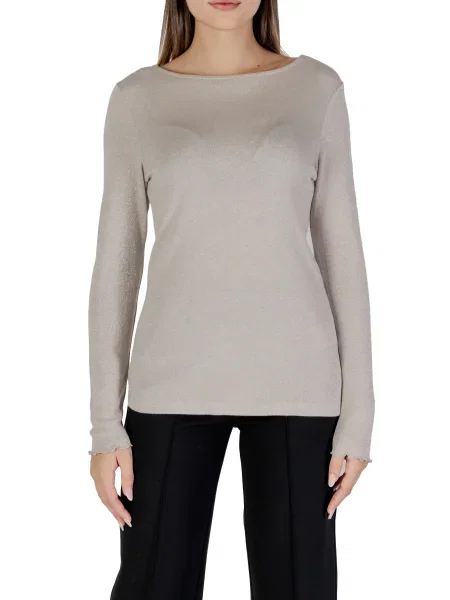 Top Street One z długim rękawem w miejskim stylu beżowy