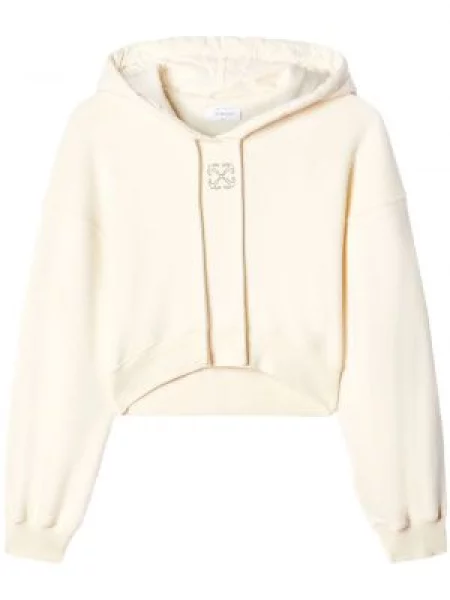 Decupat hanorac cu glugă Off-white cu broderie