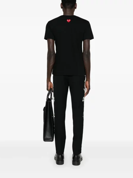 Tričko Comme Des Garçons Play se srdcovým vzorem černé