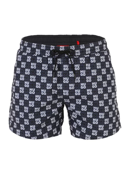 HUGO Kratke kopalne hlače AARON mornarska / črna bela
