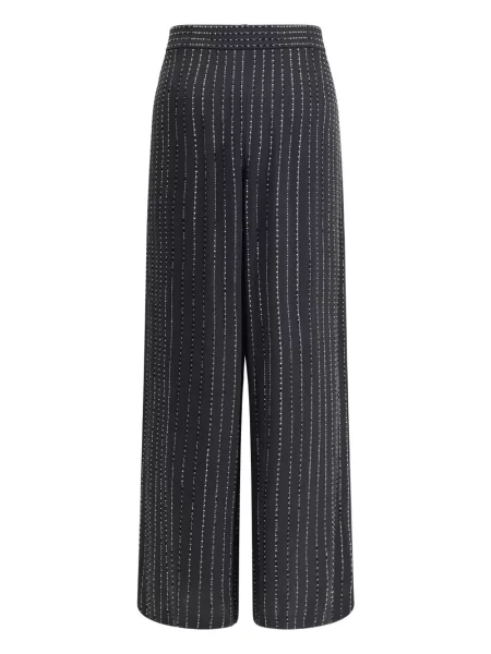 Pruhované kalhoty Giorgio Armani s flitry černé