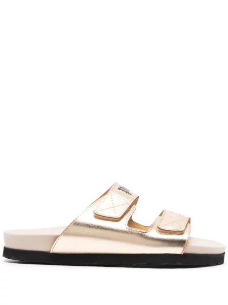 Papuci Palm Angels din piele cu imagine auriu