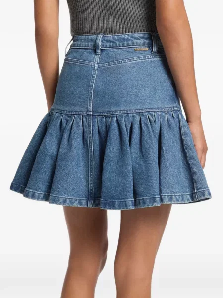 Fustă din denim Michael Kors cu volane albastru