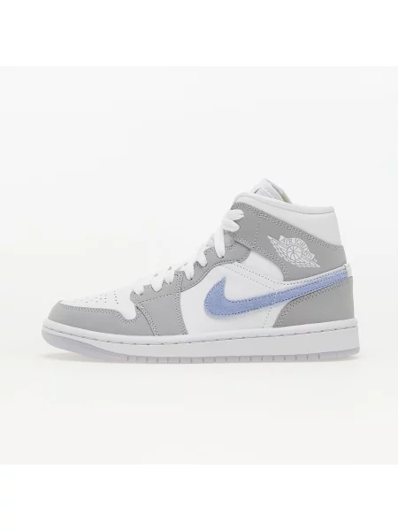 Sneakers Air Jordan 1 Mid White/ Aluminum-Wolf Grey EUR alb