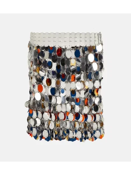 Fustă Paco Rabanne argintiu
