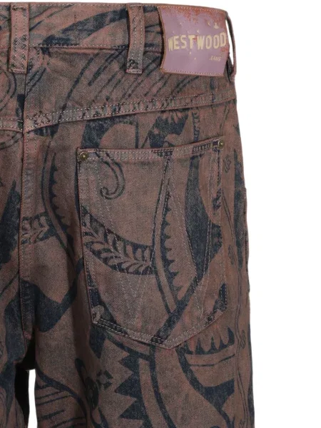 Дънки straight leg Vivienne Westwood с принт кафяво