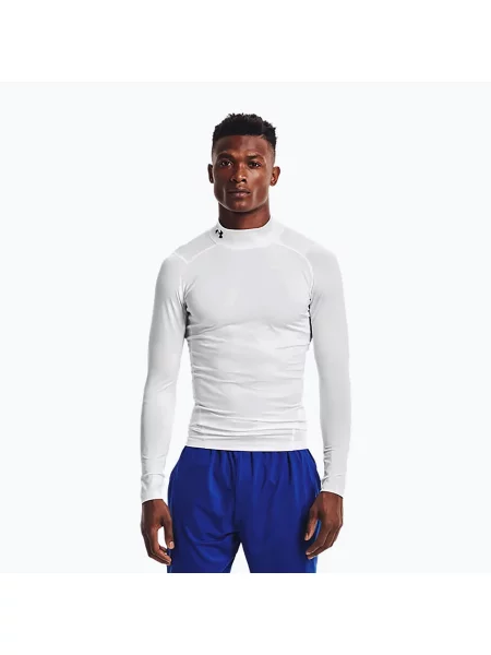 Under Armour tričko s dlouhým rukávem Ua Hg Armour Comp Mock white bílé