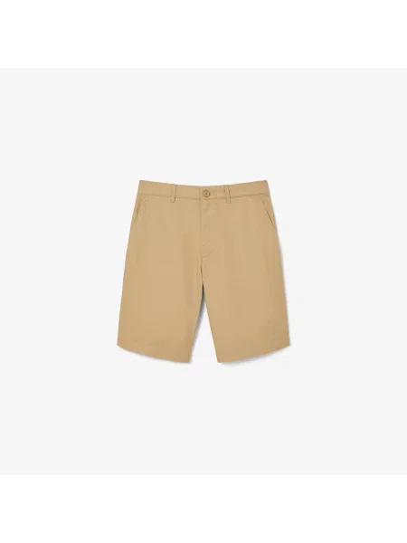 Lacoste Bermudy Gabardynowe Regular Fit beżowy