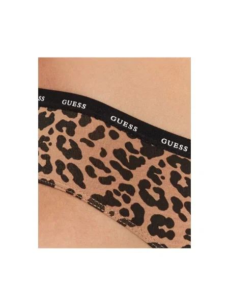 GUESS Kalhotky režná / tmavě hnědá / růžová černá