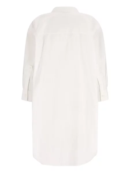 Rochie mini Loewe cu mâneci trei sferturi plisată de costum alb
