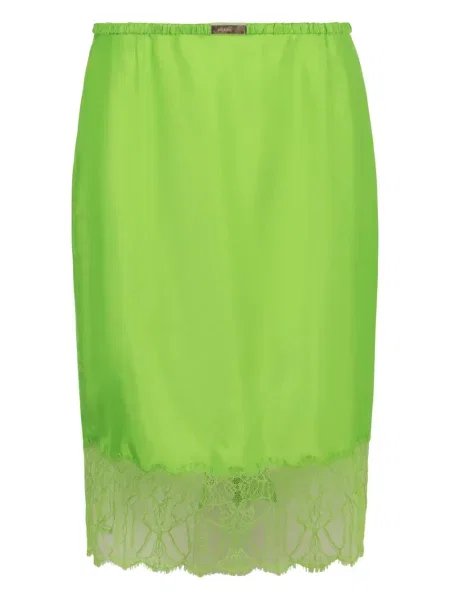 Spódnica midi Gucci koronkowa do kolan zielona