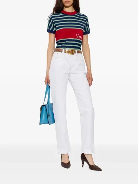 Tricou Versace cu broderie albastru