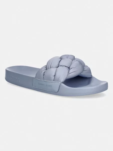 Tommy Jeans pantofle TJW BRAIDED SLIDES modré