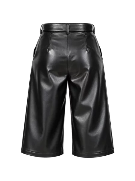 Pantaloni culottes Marella din piele negru