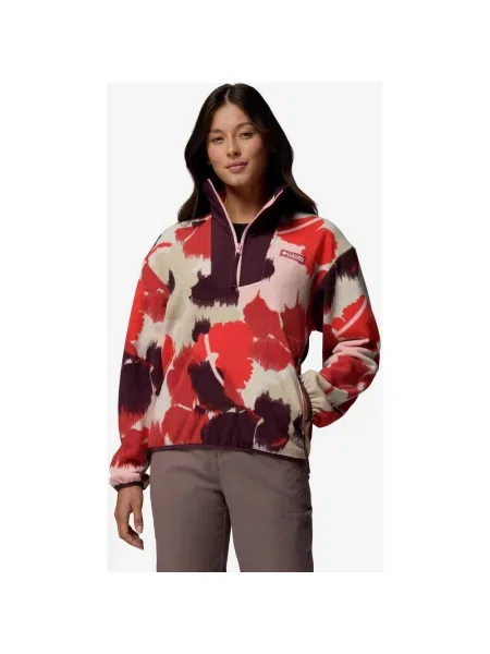 Polar Columbia Sequoia Grove Printed Half Zip czerwony S beżowy