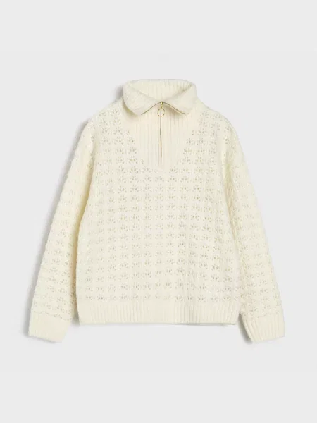 Ажурний светр кремовий