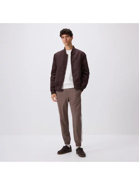 Reserved Kalhoty Jogger s lampasy hnědá