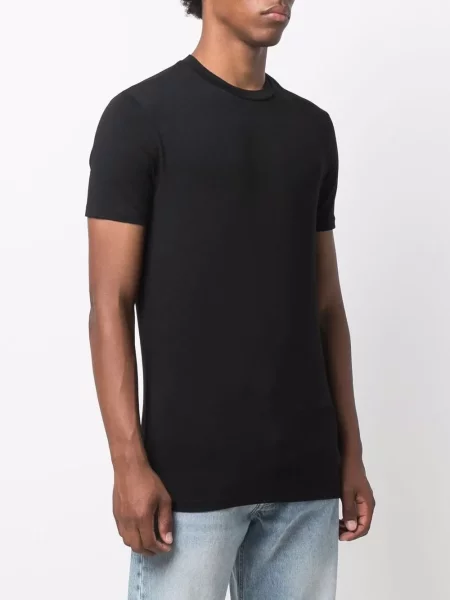 Tričko Emporio Armani s potiskem s kulatým výstřihem černé