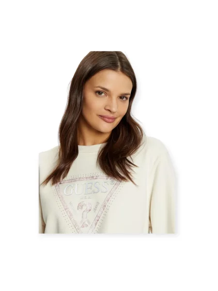 Bluza z kapturem Guess z kapturem beżowa