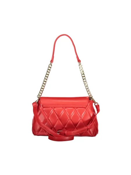 Lniana torebka Valentino Bags czerwona