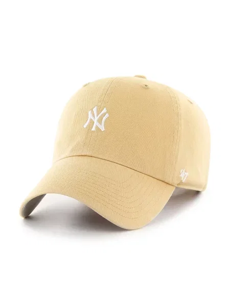 Шапка с козирка 47 brand MLB New York Yankees с изчистен дизайн жълто
