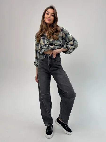 Широкі джинси ISSA Plus темно-сірий сірі