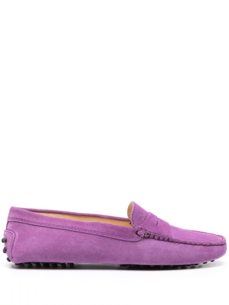Pantofi loafer Tod's din piele de căprioară violet