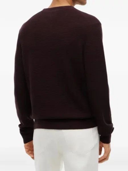 Pulover Tommy Hilfiger cu autograf maro