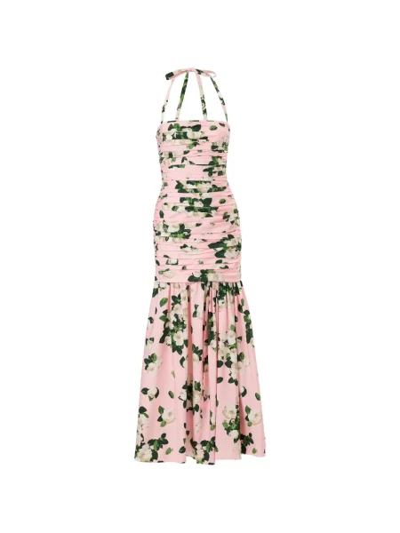 Rochie midi Carolina Herrera cu imagine roz