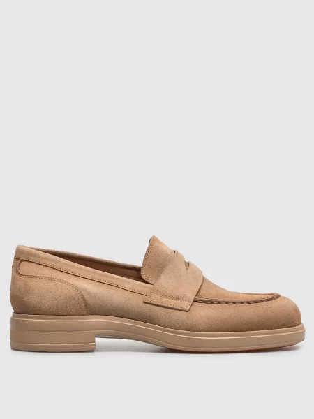 Замшеві лофери Santoni коричневі