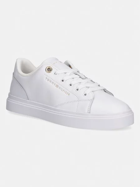 Tommy Hilfiger TH FEMININE CUPSOLE LEATHER teniși pentru femei alb