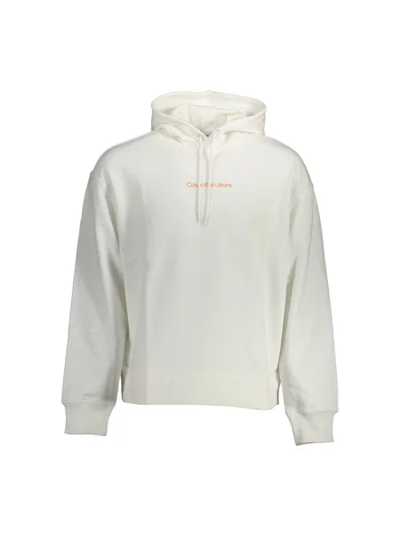 Bluza z kapturem Calvin Klein z kapturem biała