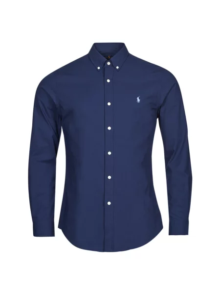 Srajca Polo Ralph Lauren z dolgimi rokavi modra
