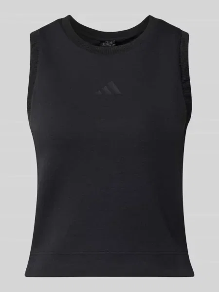 Top Adidas Sportswear bez rękawów bez fiszbin z nadrukiem czarny