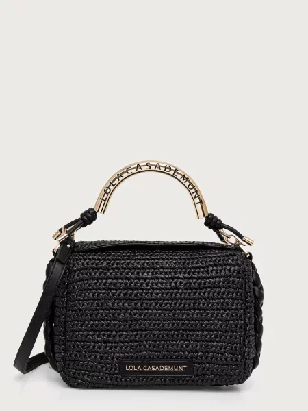 Lola Casademunt geantă crossbody pentru femei împletită negru