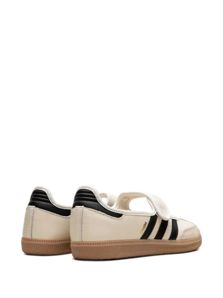 Koszulka Adidas w paski zamszowa z dekoltem w serek zielona