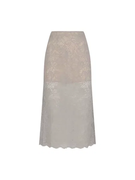 Spódnica ołówkowa Rotate Birger Christensen w kwiatki z siateczką szara