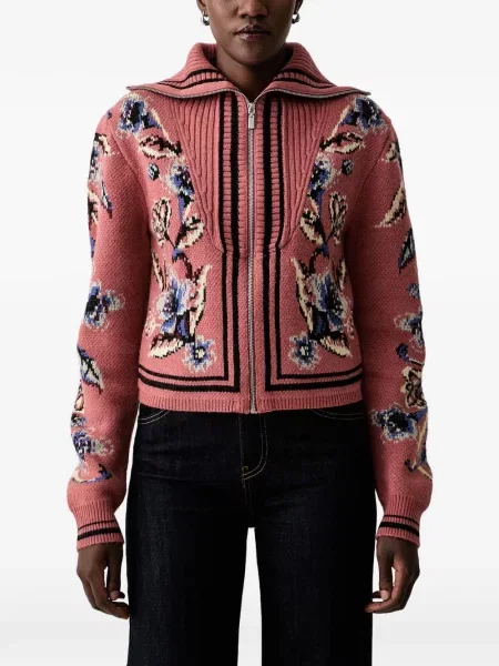 Cardigan Farm Rio cu model floral roz