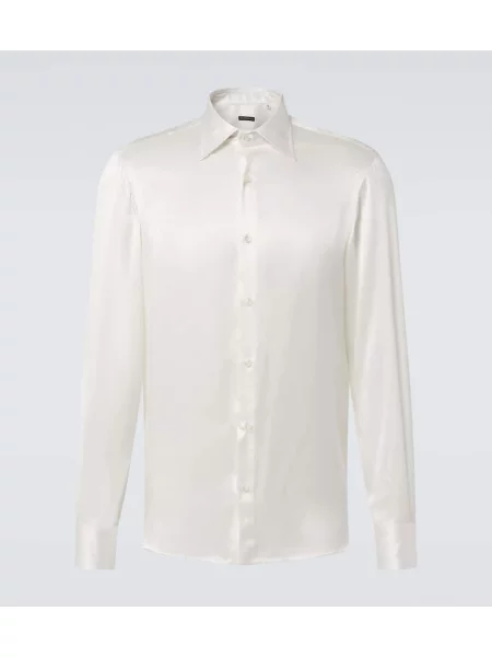 Cămașă Rubinacci din satin alb